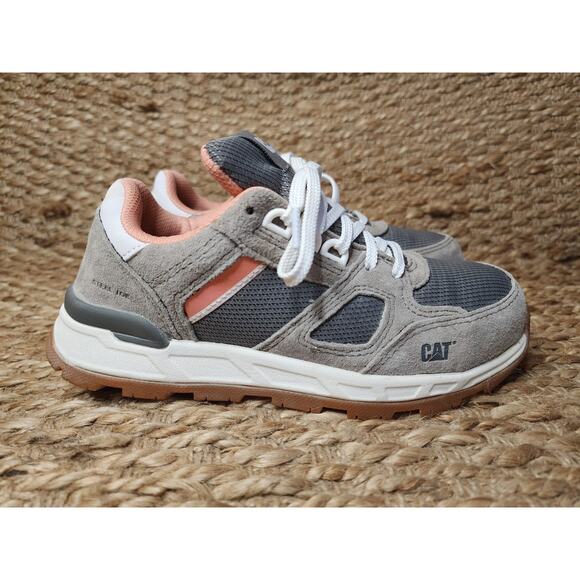 Caterpillar Women's 5 Woodward Gray Pink Suede Steel Toe Work Construction Shoe - Picture 6 of 11